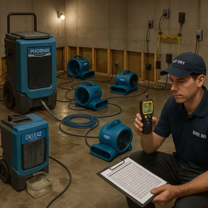 Structural Drying and Dehumidification process in Hope Valley, RI